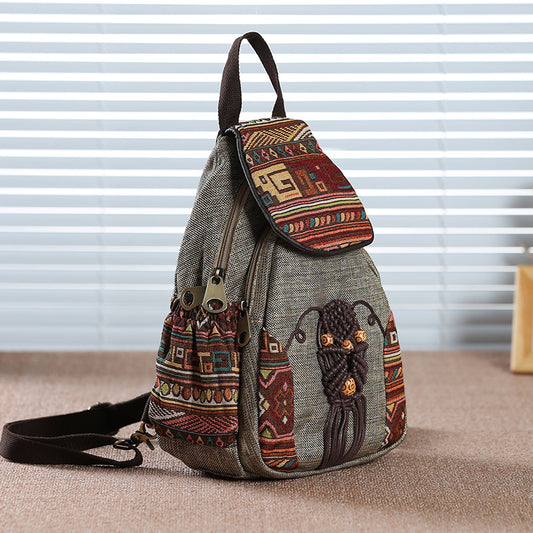 Women's Canvas Retro Packet Chinese Style Backpacks