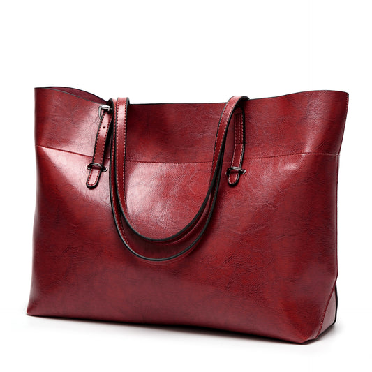 Women's Fashion Oil Wax Leather Retro Bags