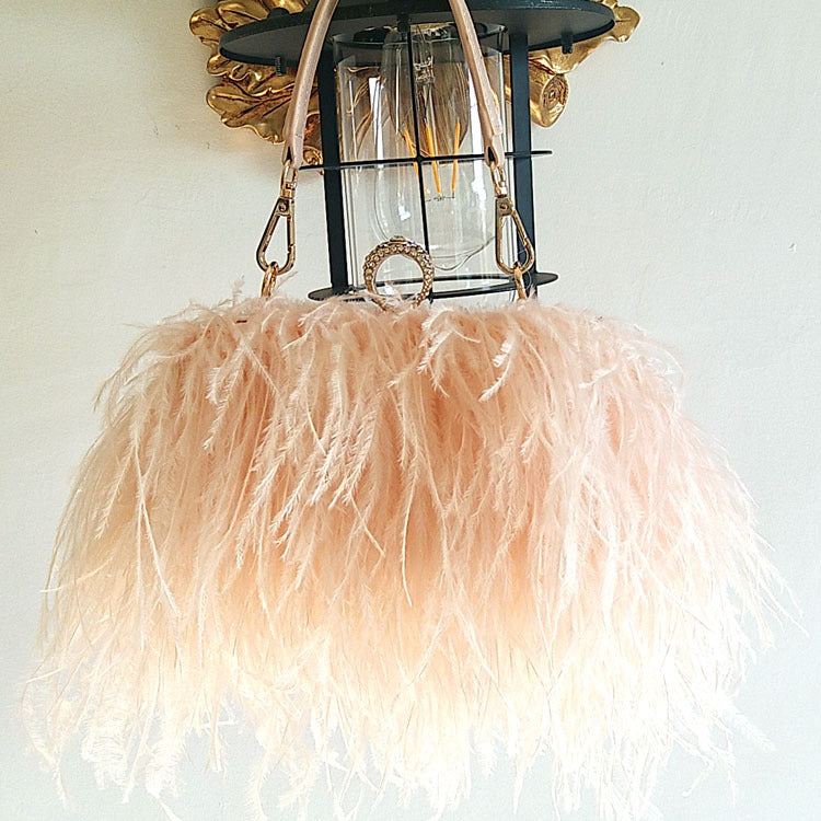 Fashion Tassel Ostrich Feather Dinner Catwalk Bags