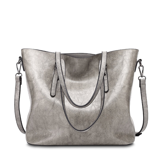 Retro Style Oil Wax Leather Paint Simple Portable Women's Handbag