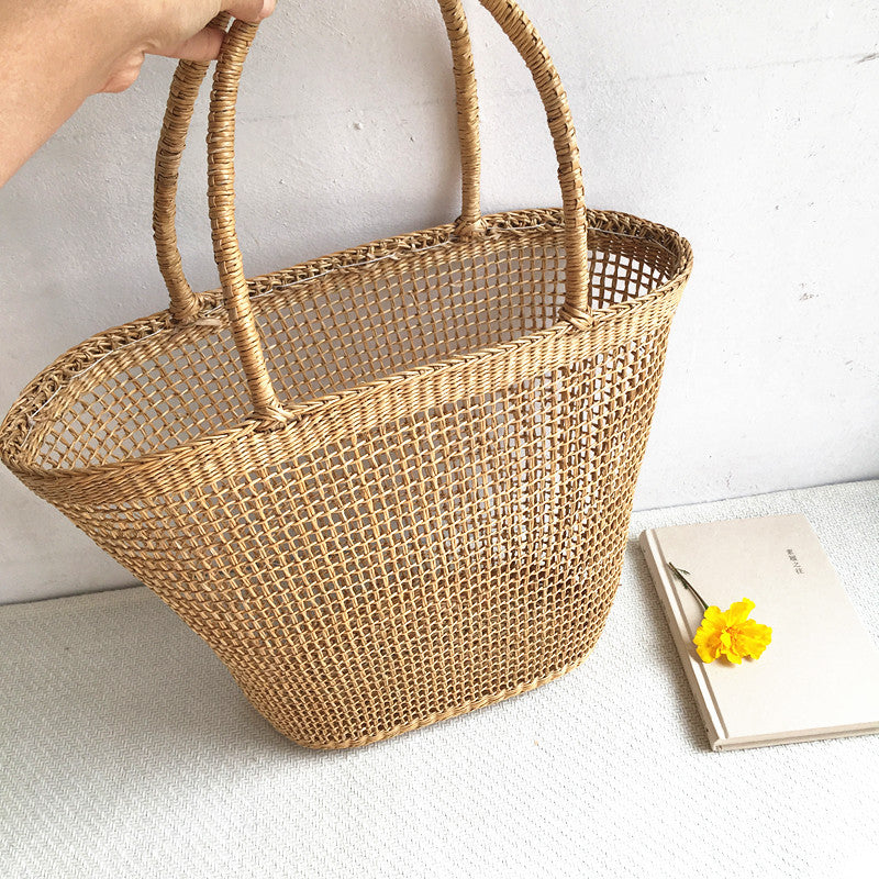 Casual Women's Yellow Grass Hollow Vacation Women's Shoulder Bag