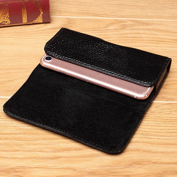 Fashion Versatile Men's Leather Horizontal Leisure Mobile Phone Bag