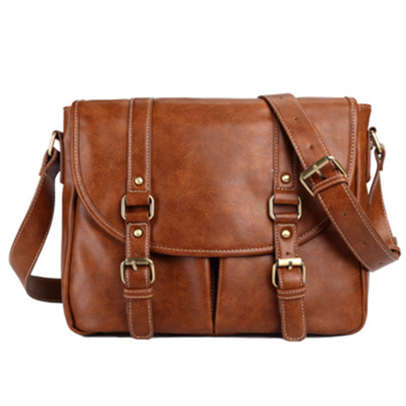 Men's Portable Retro Leather Simple Fashion Women's Shoulder Bag