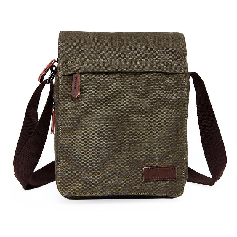 Men's Cross Mirror Canvas Korean Trendy Men's Messenger Bag