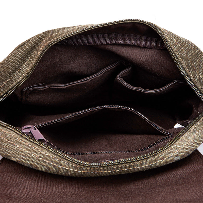Men's Cross Mirror Canvas Korean Trendy Men's Messenger Bag
