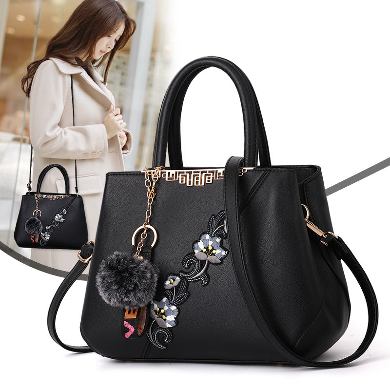 Contrast Color Embroidered Texture Mother Fashion Large Women's Handbag