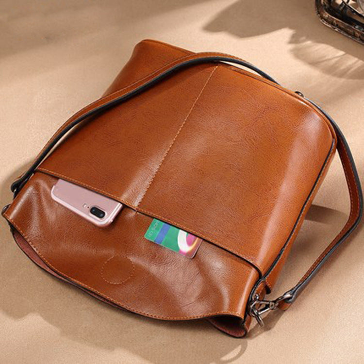 Unique Women's Fashion Cattlehide Leather Handmade Shoulder Bags