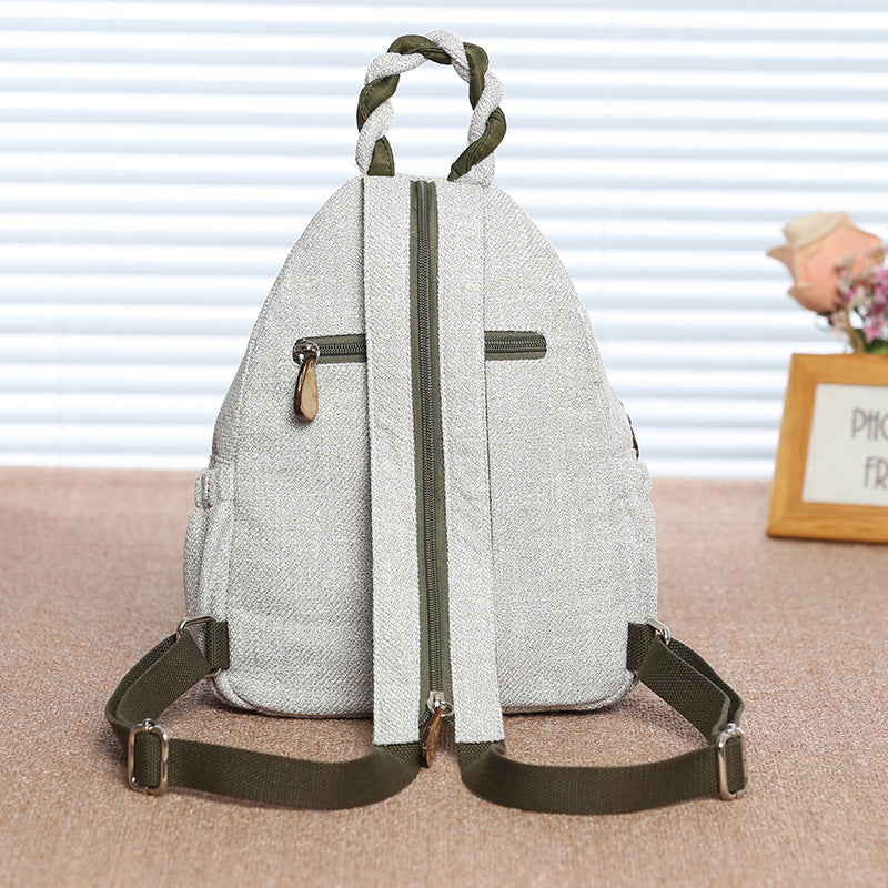 Women's Ethnic Style Canvas Handmade Stitching Artistic Backpacks