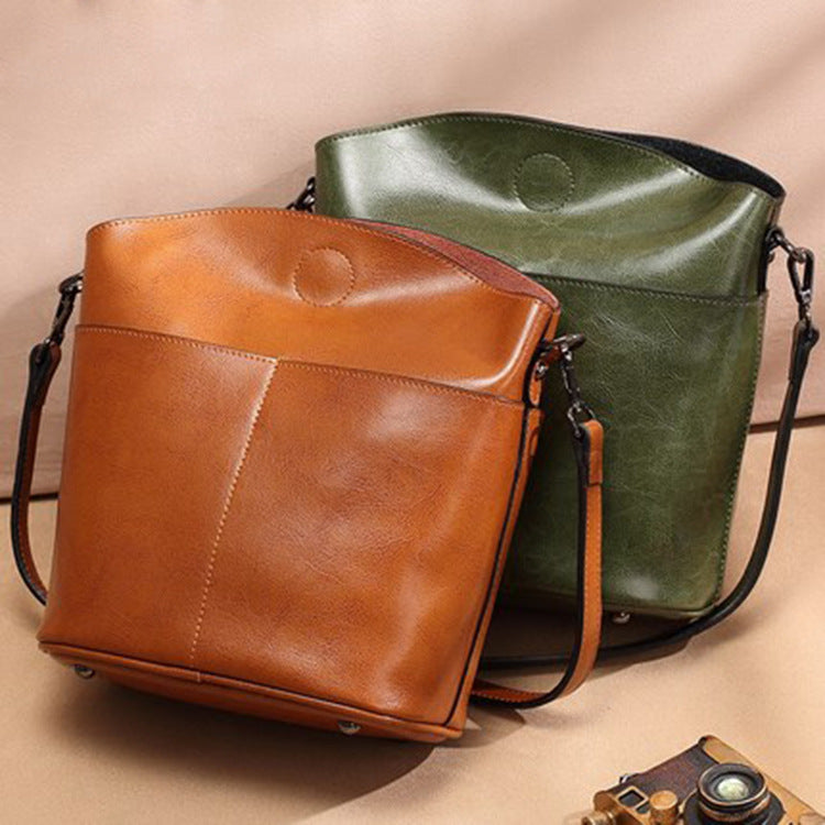 Unique Women's Fashion Cattlehide Leather Handmade Shoulder Bags