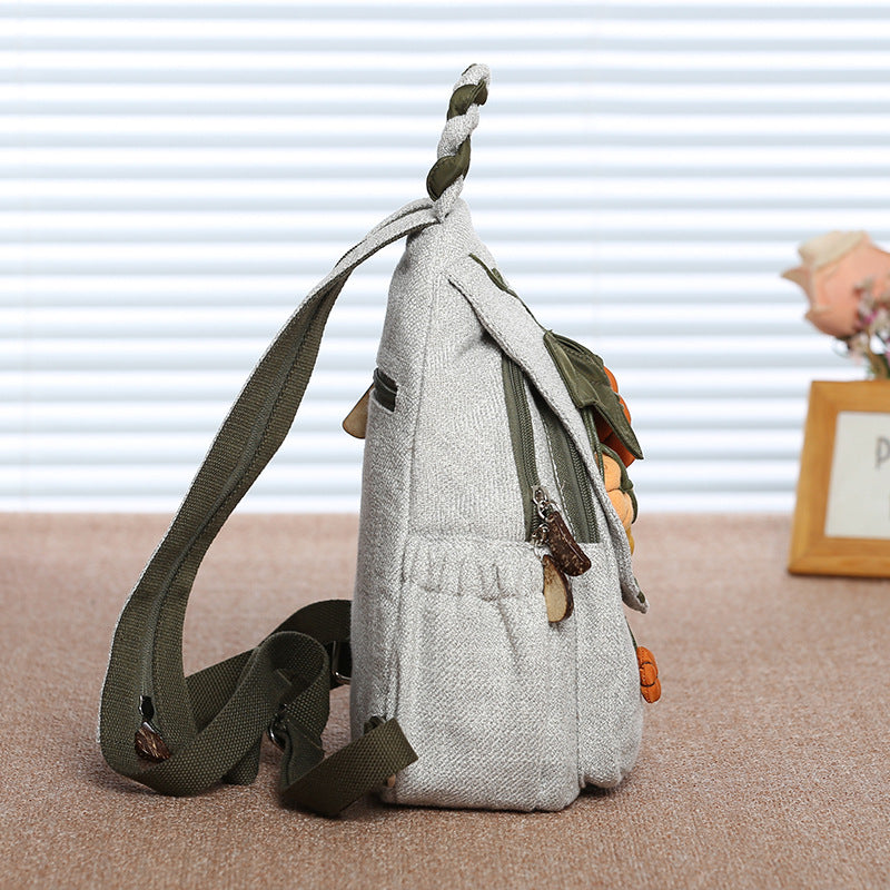 Women's Ethnic Style Canvas Handmade Stitching Artistic Backpacks