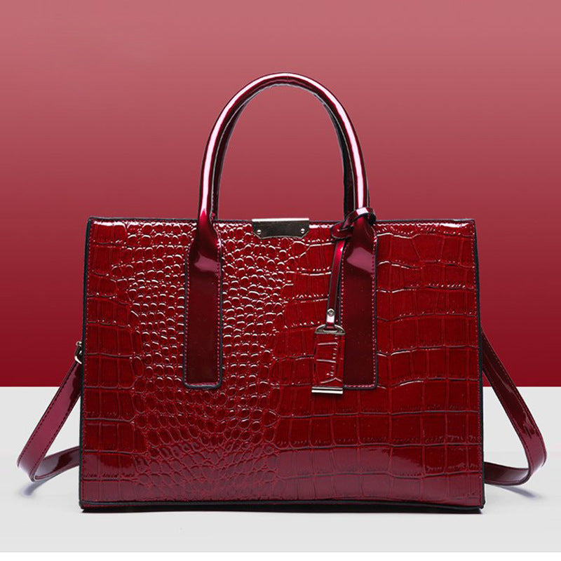 Versatile Slouchy Women's Fashion Crocodile Pattern Tote Bag