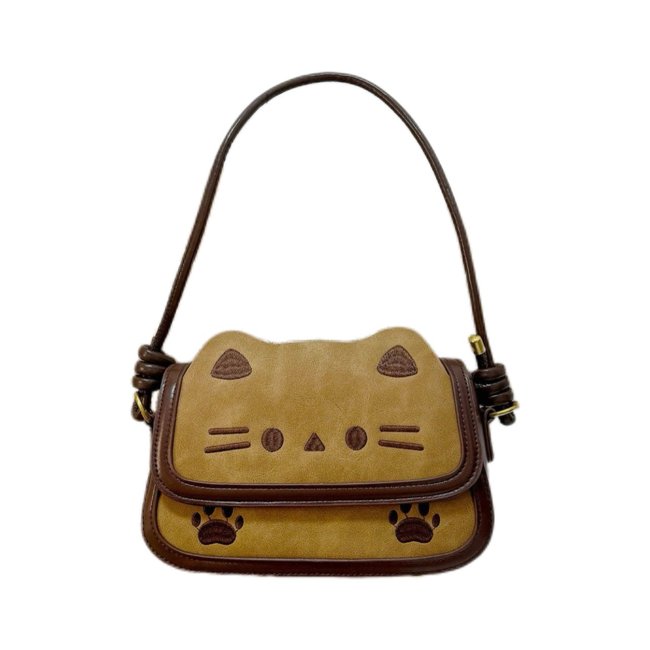 Women's Korean Retro Cute Kitten Cartoon Versatile Leisure Backpack