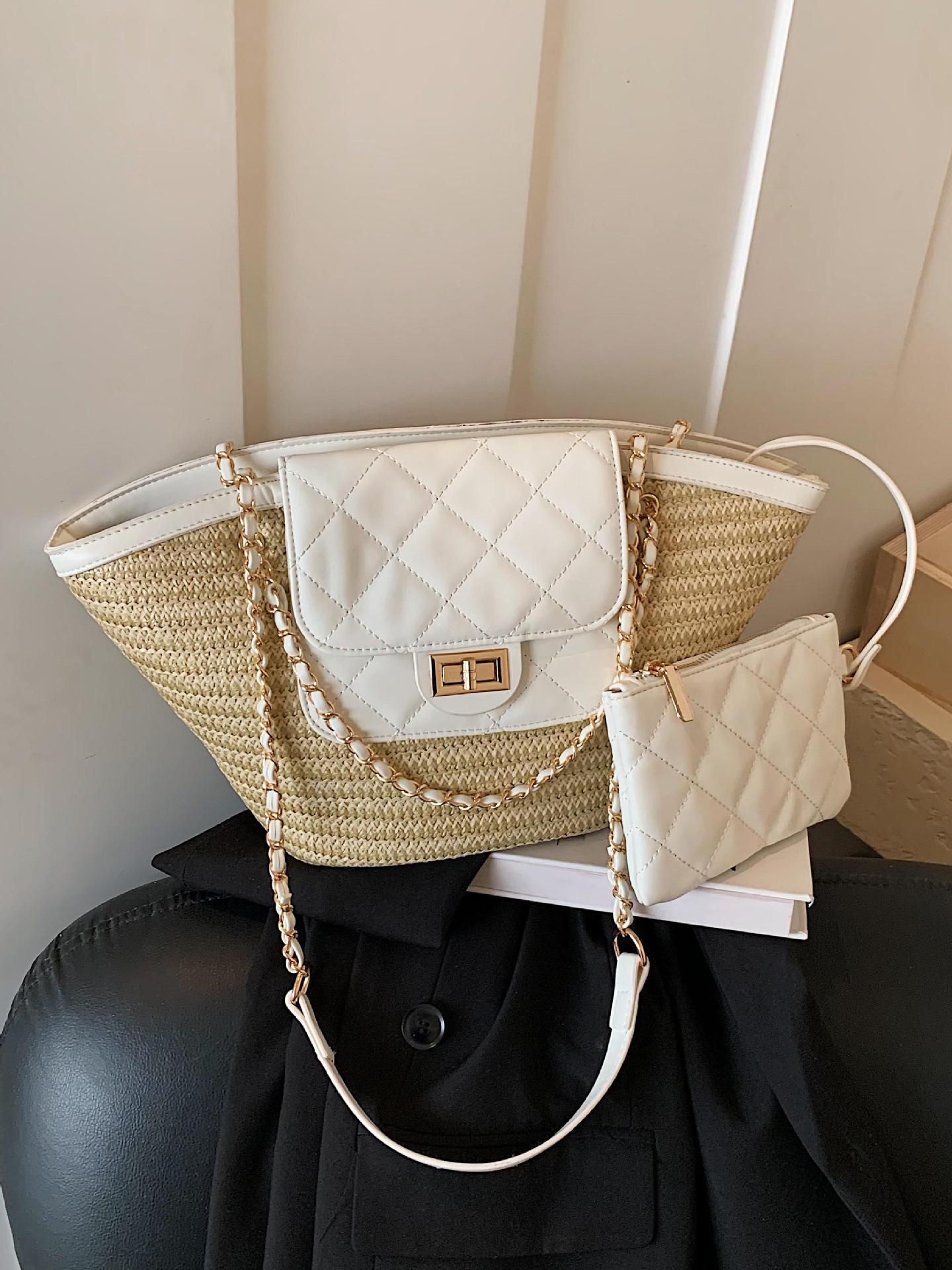 Popular Rhombus Chain Female Summer Seaside Vacation Classic Style Bags