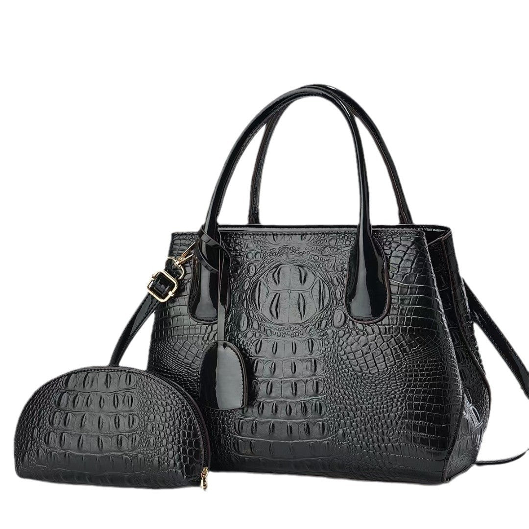 Women's Fashionable Large Capacity Crocodile Pattern Women's Handbag