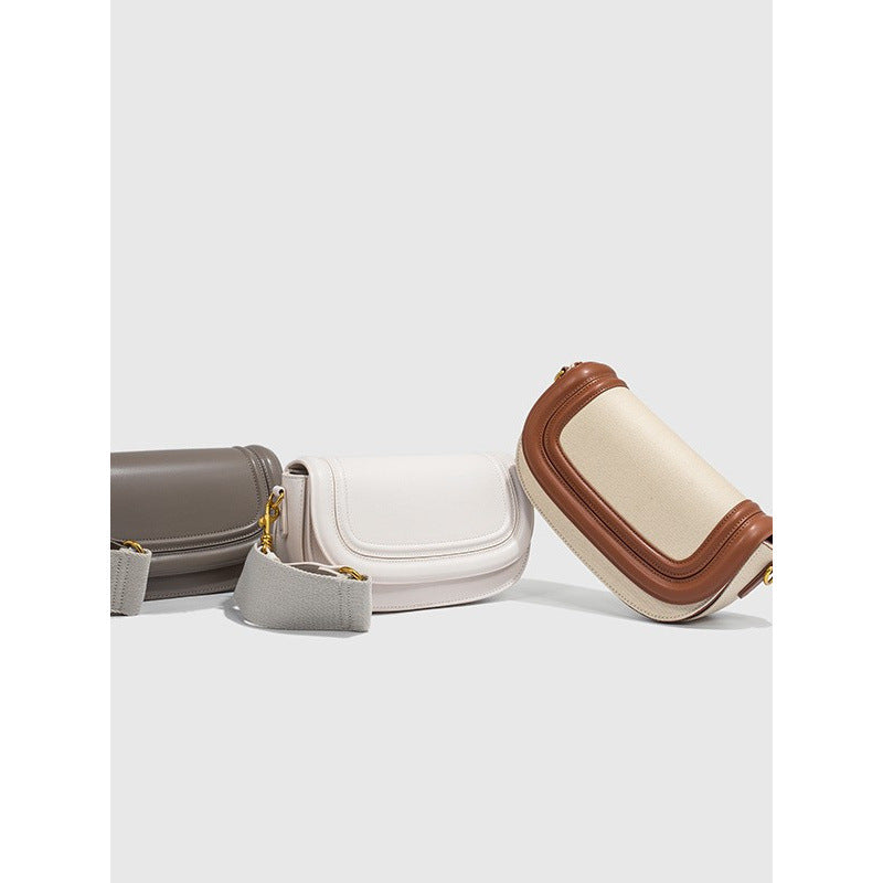 Z Home Saddle Fashion Broadband Contrast Color Women's Messenger Bag