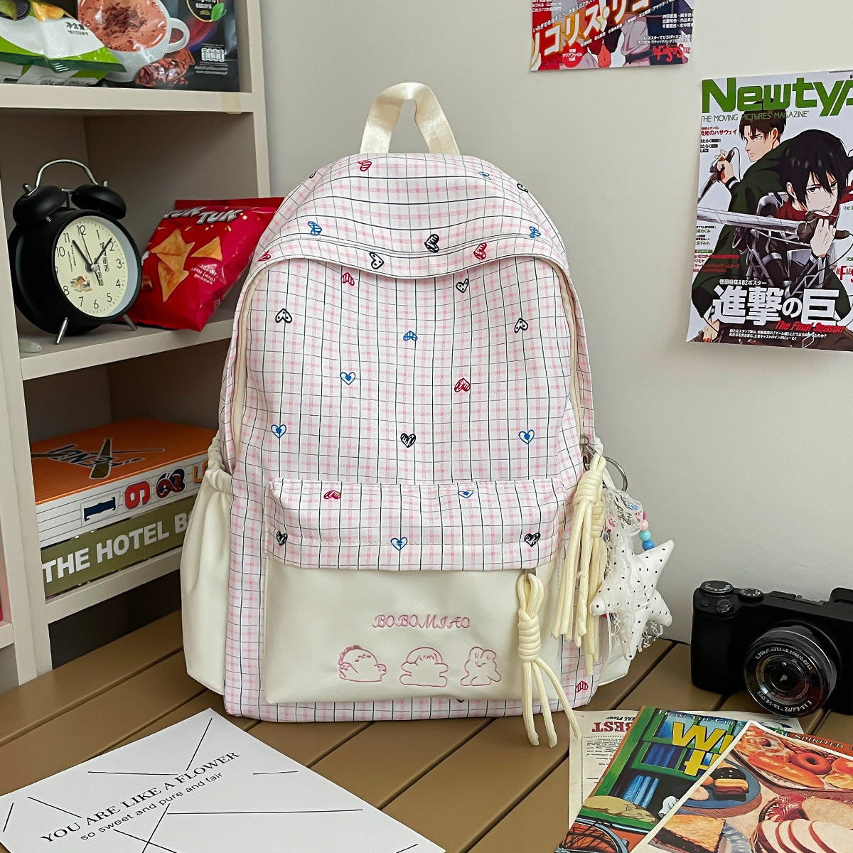 Leisure Plaid Female Junior High Cute School Bags