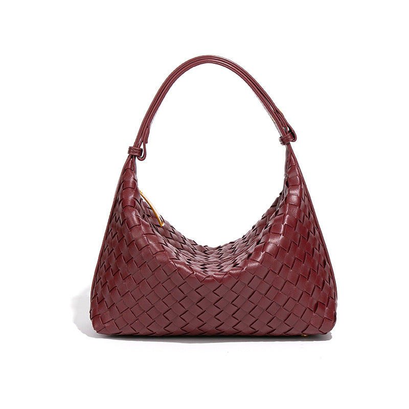 Women's Large Capacity Underarm Design Woven Simple Style Women's Handbag