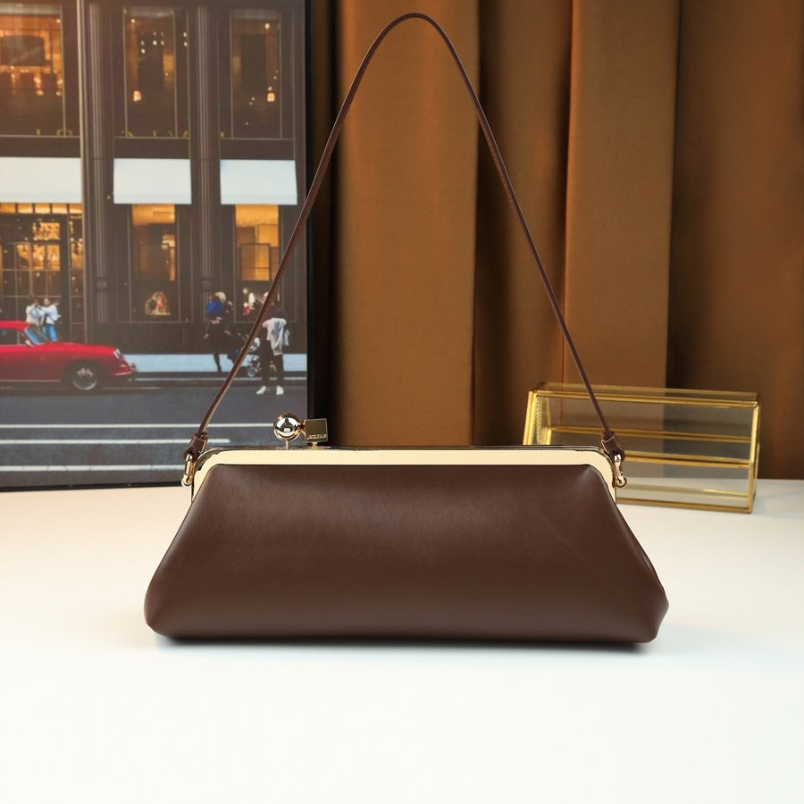 Women's Premium Ball Derby Clip Baguette Dinner Business Large Women's Shoulder Bag