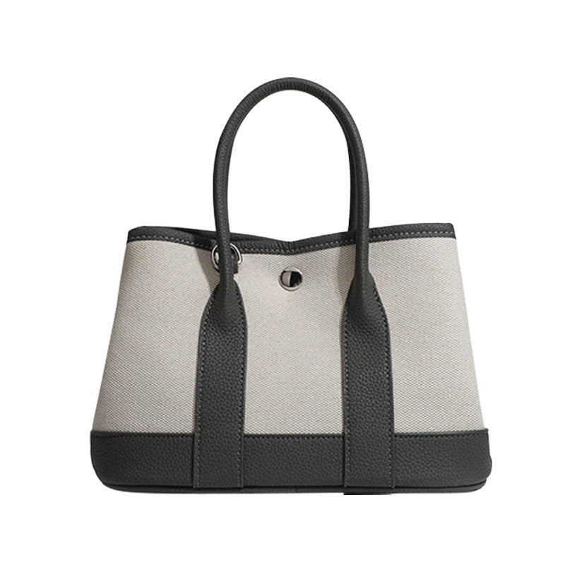 Women's Color Contrast Patchwork High-grade Portable Canvas Women's Handbag