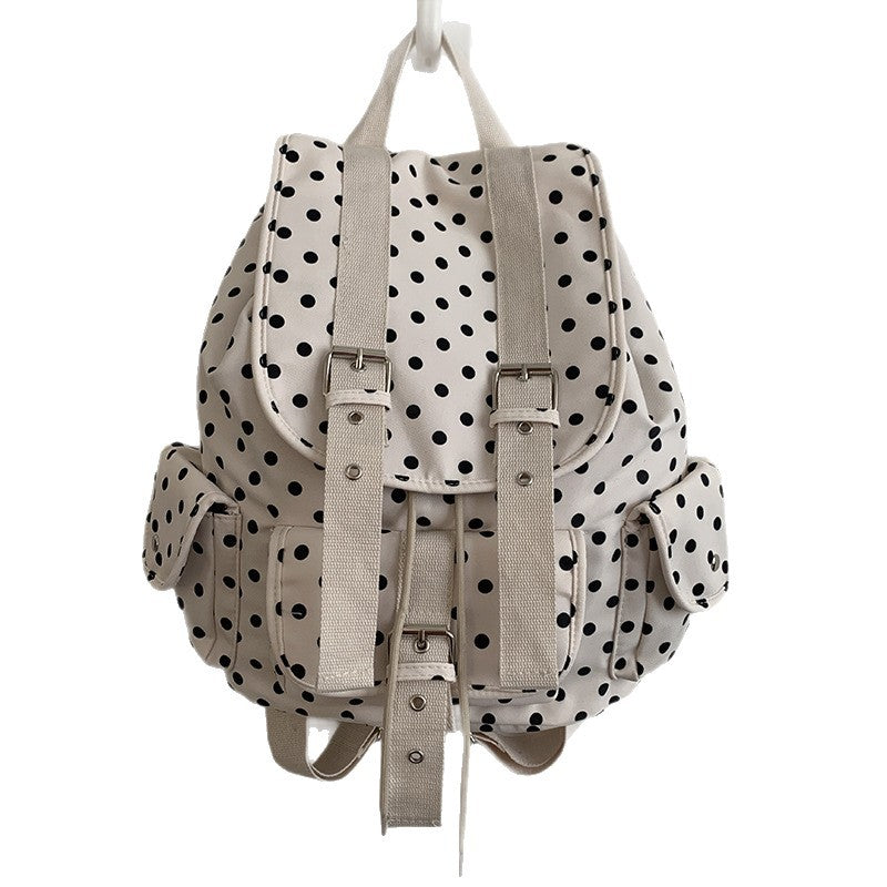Women's Style Preppy Leisure Canvas Polka Dot Backpacks