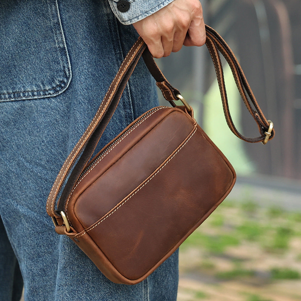 Men's High-grade Full Cowhide Genuine Leather Retro Men's Messenger Bags