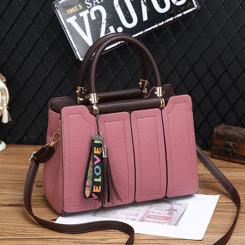 Women's Single Large Capacity Simple Fashion Solid Color Stitching Women's Shoulder Bag