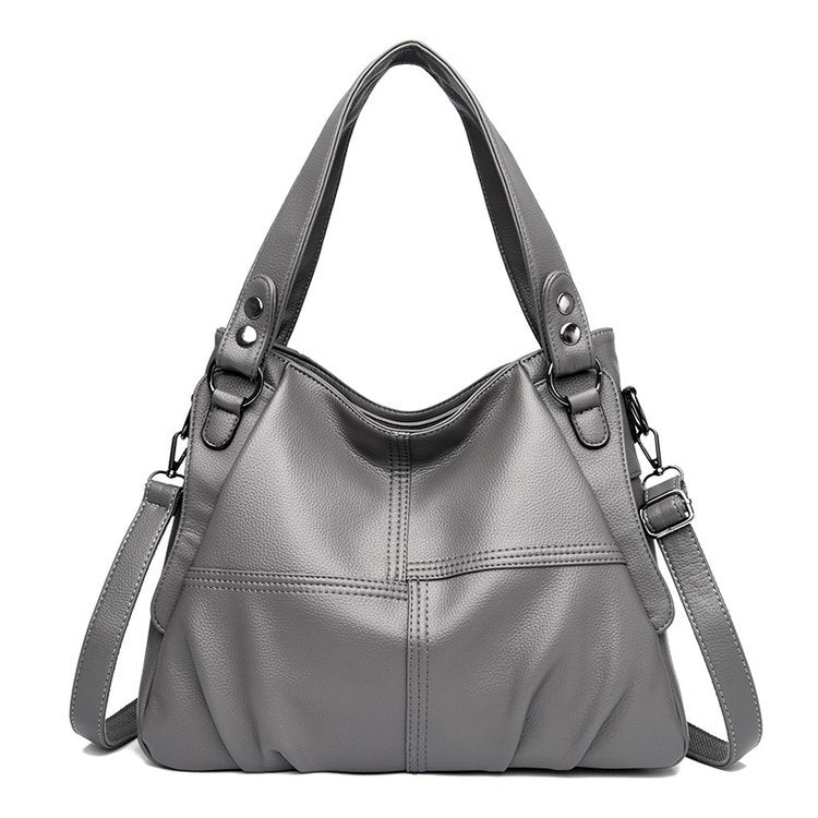Women's Spring Genuine Leather Retro Large Capacity Sheepskin Women's Shoulder Bag