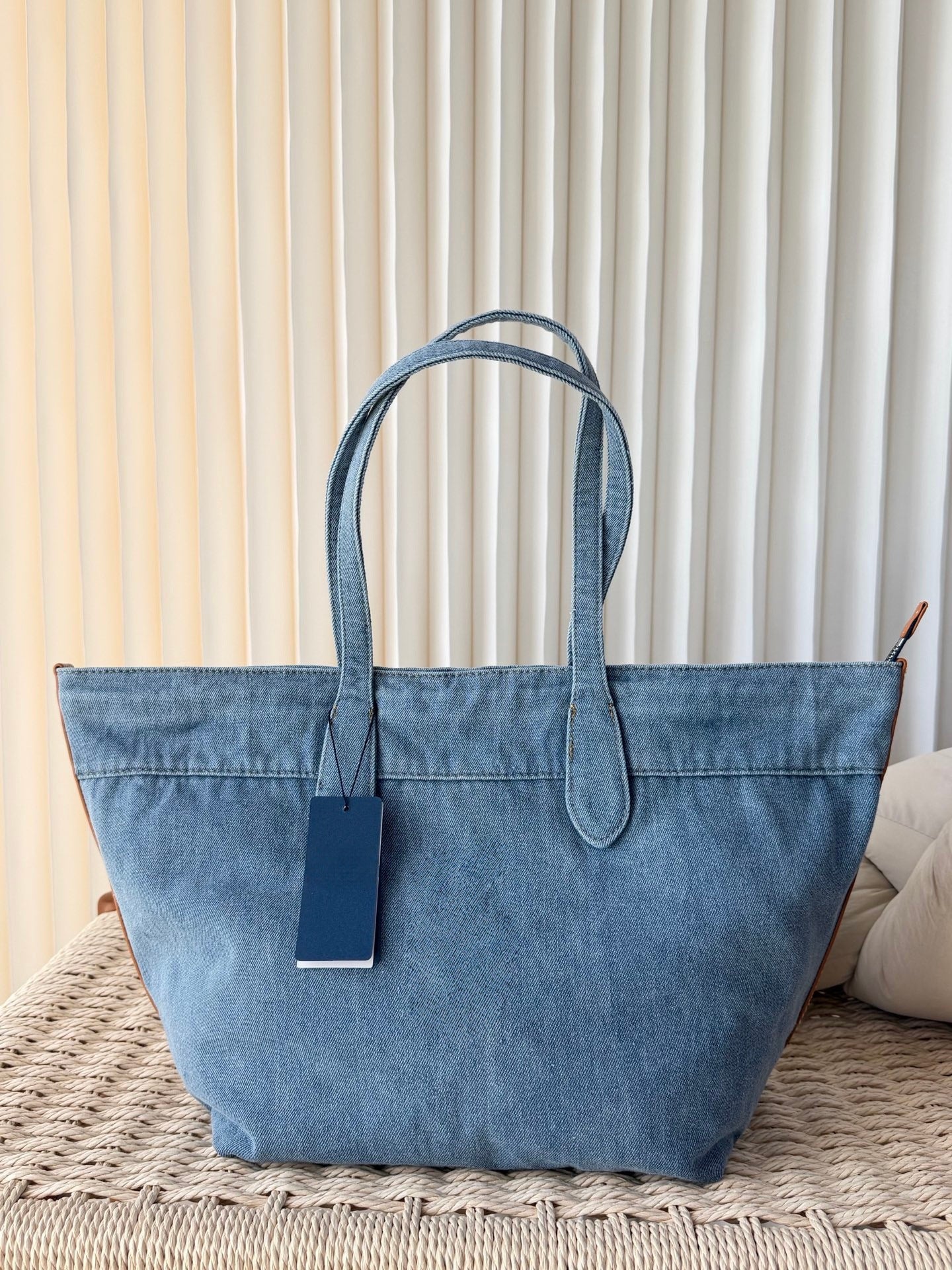 Classic Water Denim Blue Daily Commuter Tote Bag