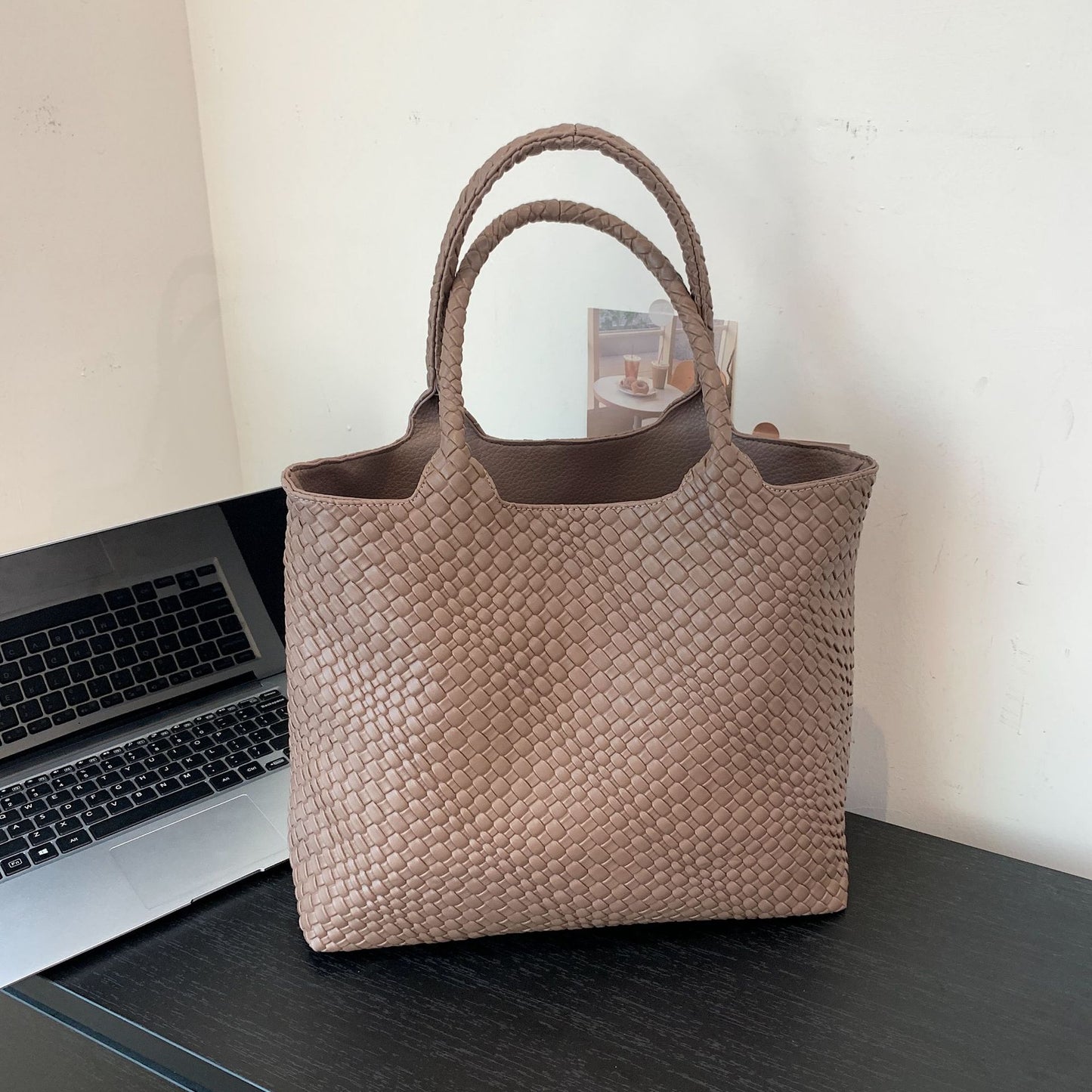 French Style High-grade Soft Leather Woven Shoulder Bags