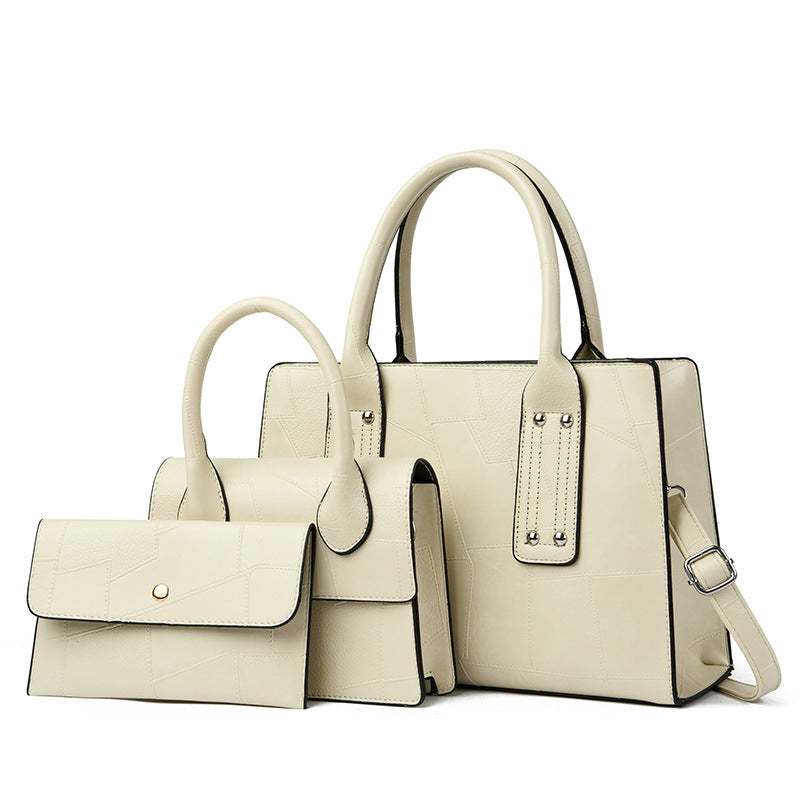 Women's Retro Large Capacity Match Sets Stitching Women's Handbag