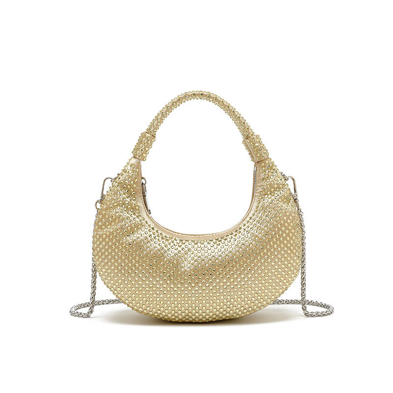 Women's Dinner Design Full Diamond Dumpling Versatile Rhinestone Handbags
