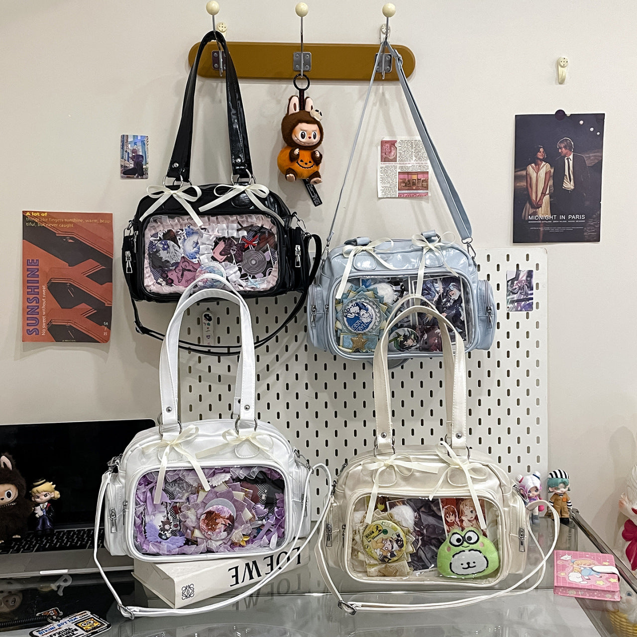 Lightweight Transparent Cartoon Cute Uniform Portable Secondary Bags