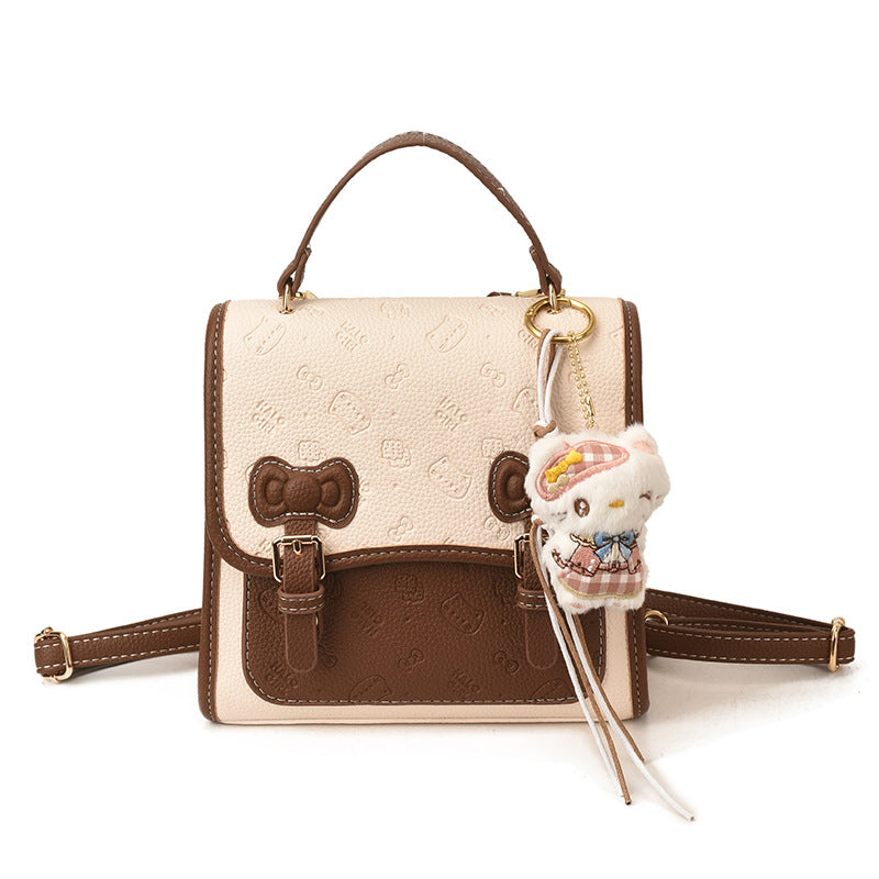Women's Embossed Bow Korean High Sense Sweet Women's Backpack