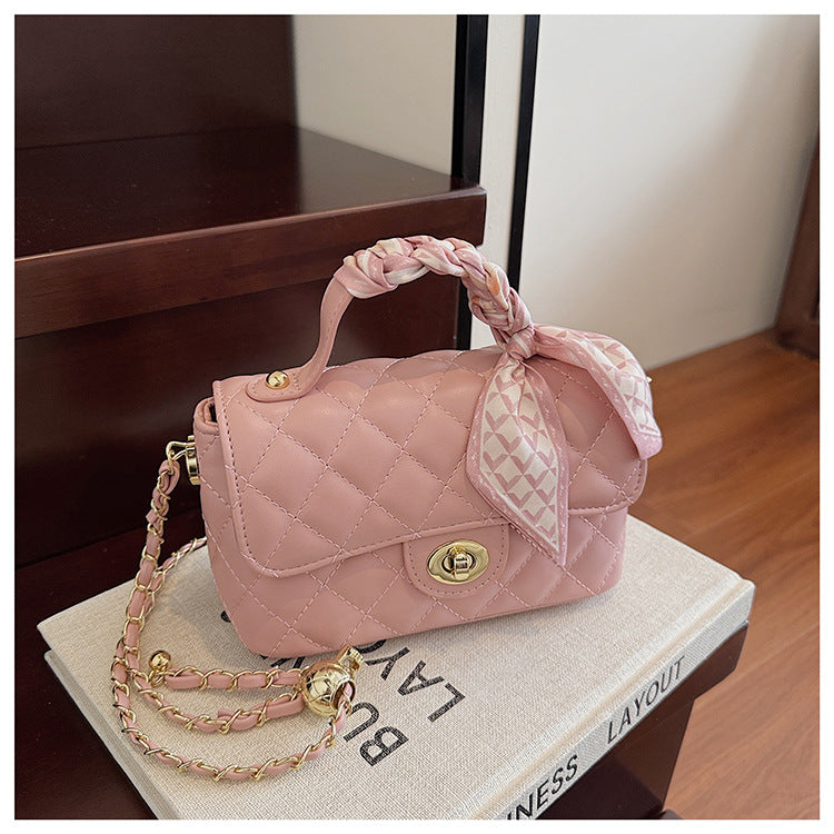 Women's Classic Style Sheepskin Rhombus Chain Portable One Women's Messenger Bag
