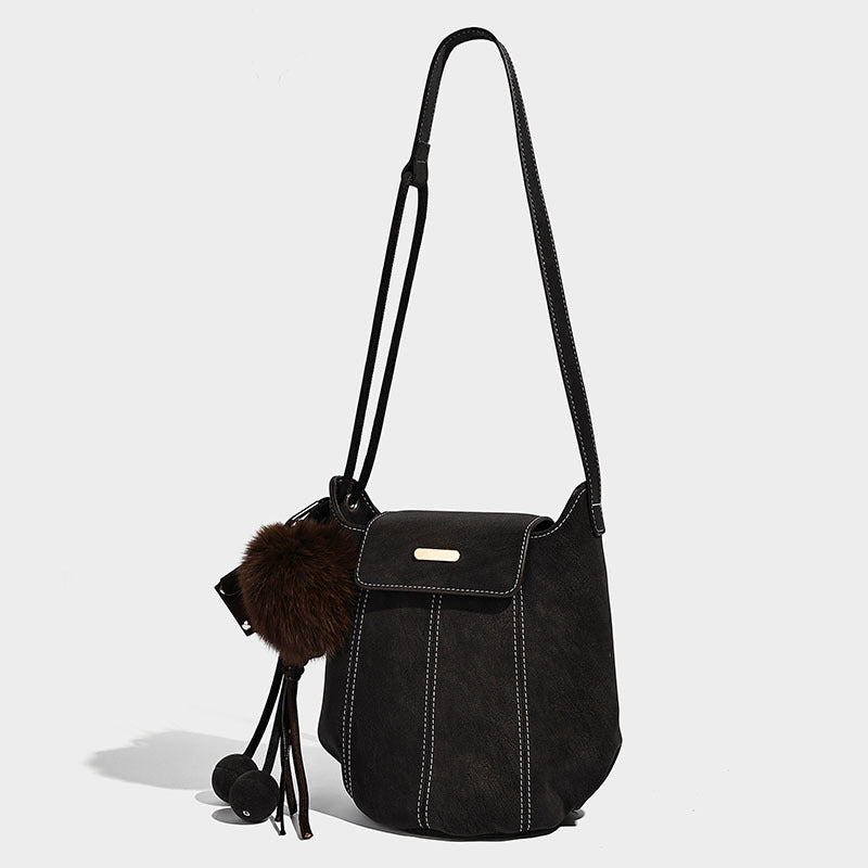 Women's Pumpkin Winter High-grade Commute Vintage Shoulder Bags
