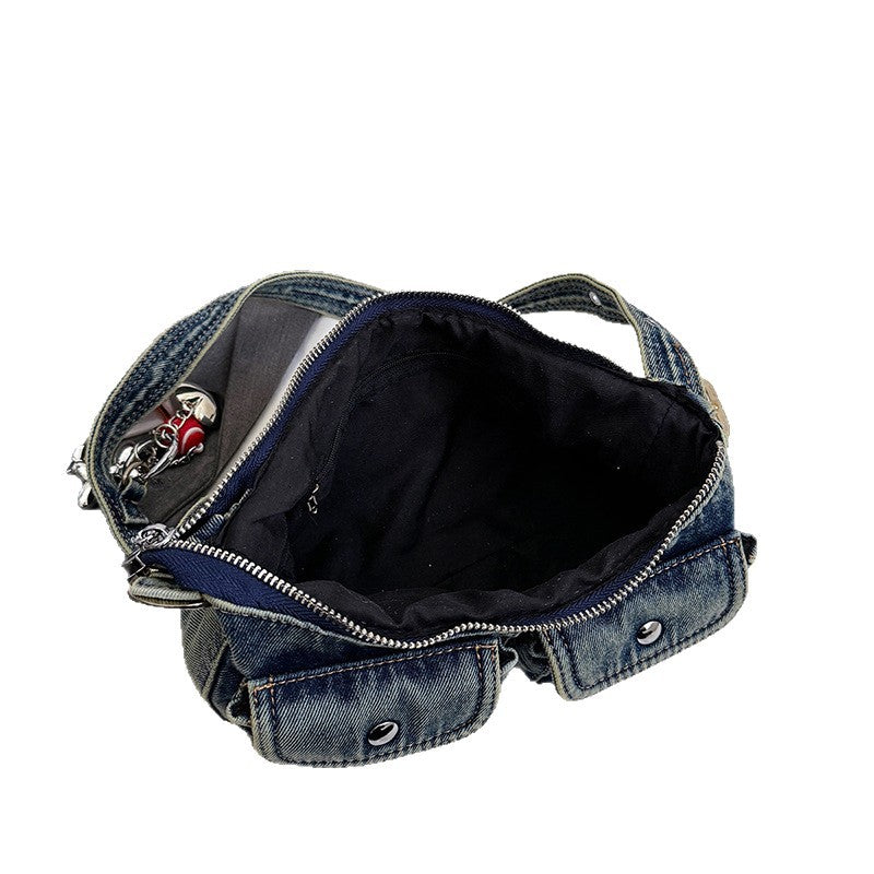 Women's High-grade Underarm Fashion Cool Cow Personality Motorcycle Women's Shoulder Bag