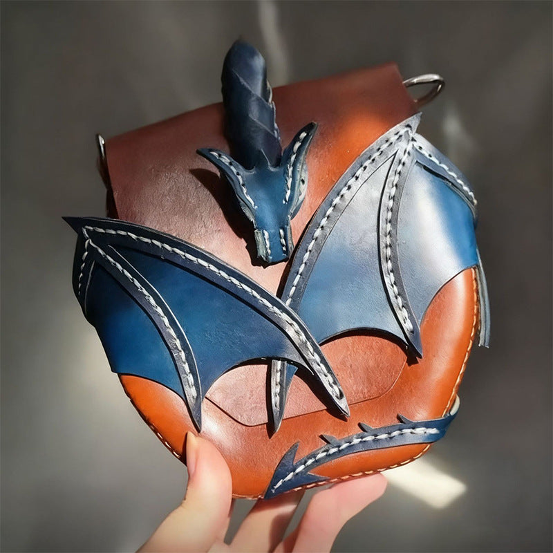 Women's Style Creative Blue Dragon Wing Decoration Mobile Retro Contrast Women's Messenger Bag