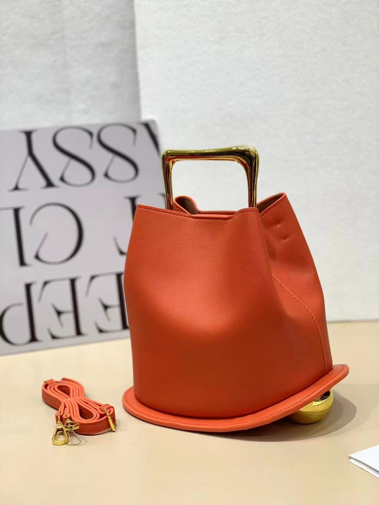 Women's Fashionable Metal Portable Irregular Textured Women's Handbag