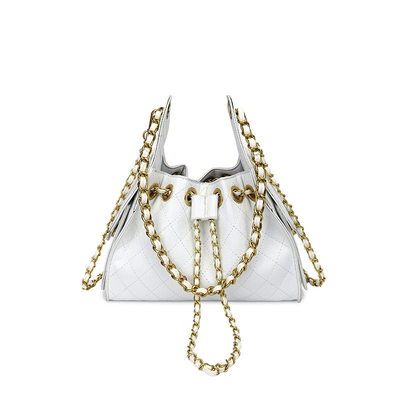 Daily Feeling Rhombus Drawstring Female Classic Bucket Bag