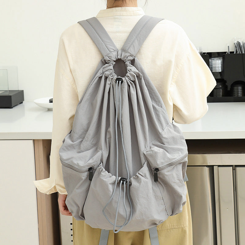 Leisure Artistic Canvas Fashionable Pleated Nylon Backpacks