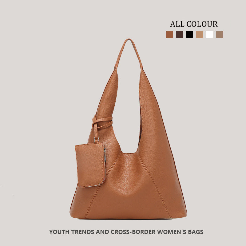 Korean Style Lychee Pattern Niche Retro High Sense Underarm Bag