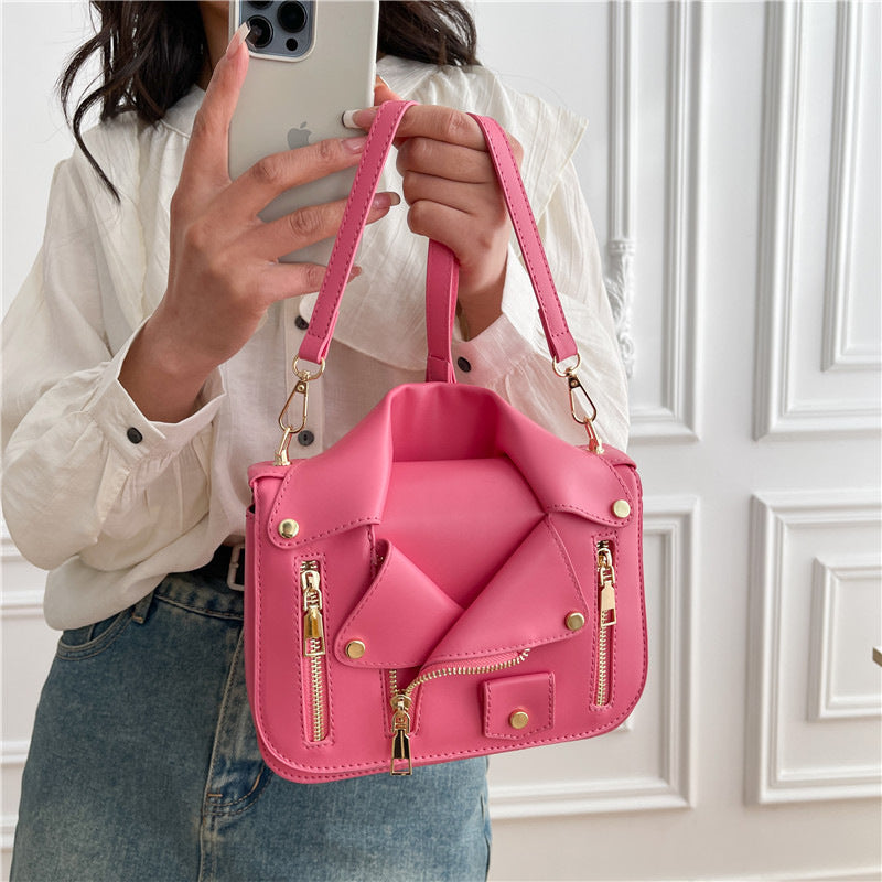 Personalized Leather Jacket Korean Fashion Clothes Women's Shoulder Bag