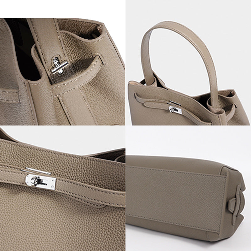 Women's Design Fashion High-grade Large Capacity Platinum Bucket Bags