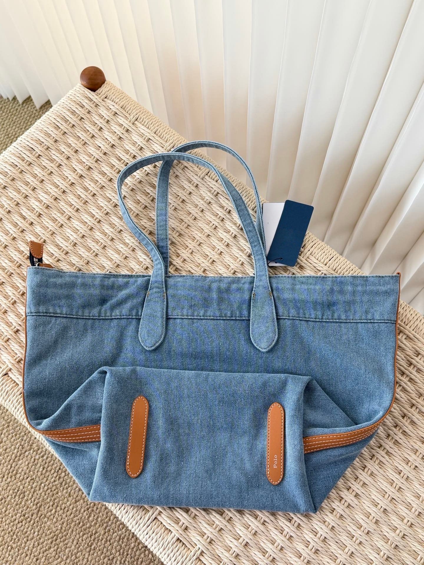 Classic Water Denim Blue Daily Commuter Tote Bag