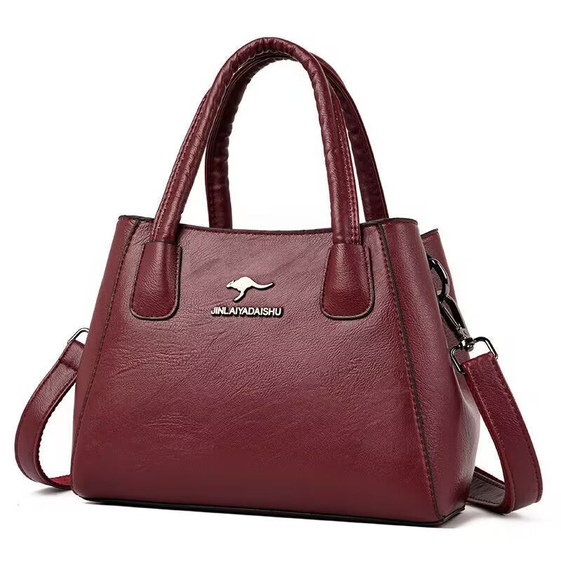 Women's Soft Leather Fashion Portable Mom Large Bags