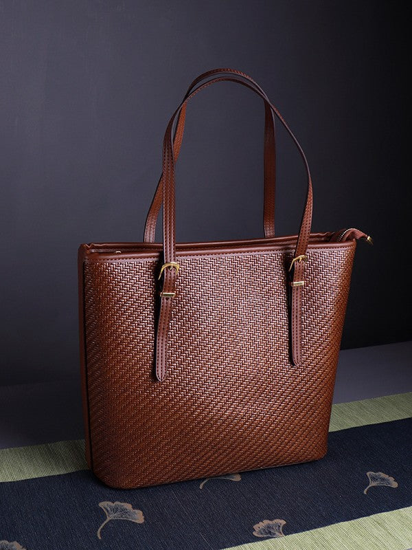 Women's Rattan Weaved Leather Mobile High Sense Women's Shoulder Bag
