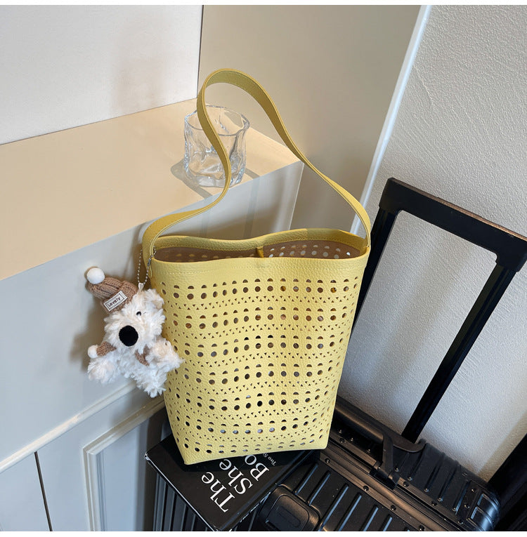Women's Summer Fashion Carrying Hollow Simple Bucket Bag