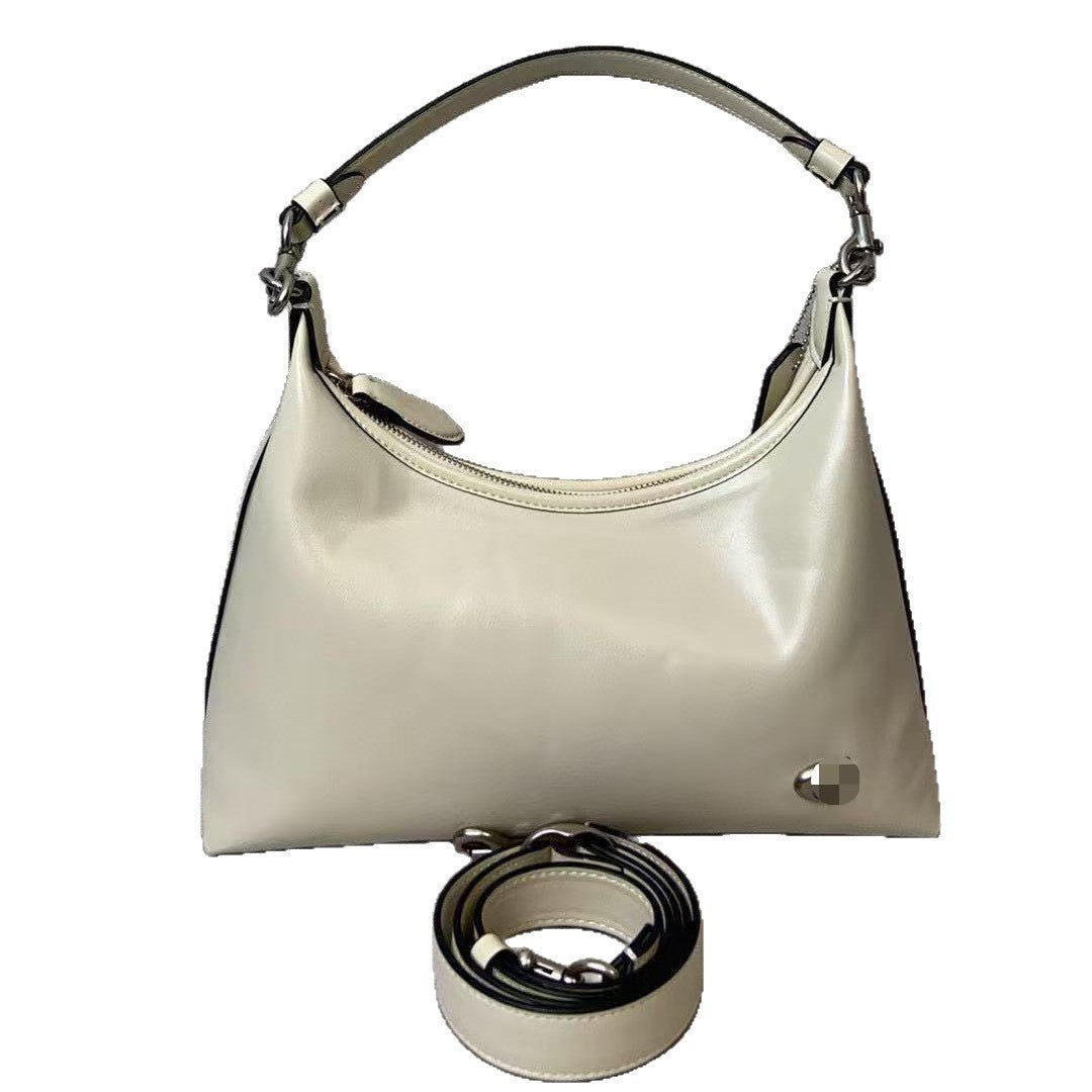 Women's Fashion Oil Wax Leather Zipper Portable Bags