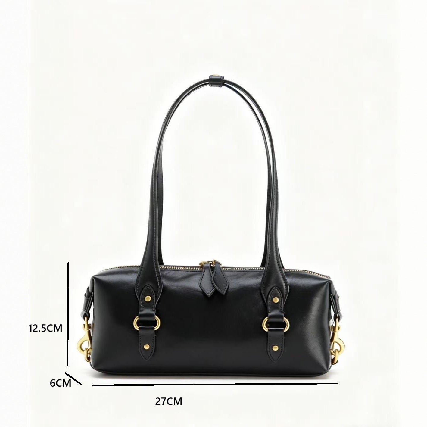 Women's Western European Fashion Cracked Effect Metal Detail Women's Shoulder Bag