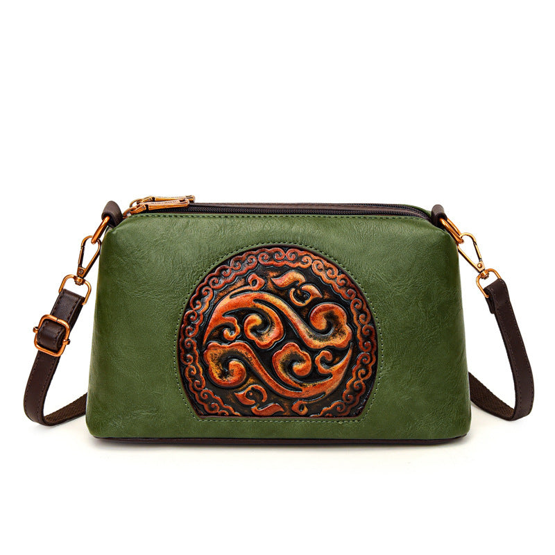 Women's Retro Ethnic Style Authentic Leather Tactile Bags
